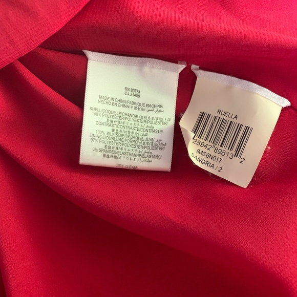 BCBGMaxAzria Red Strapless Tie Maxi Gown Dress - Picture 5 of 6